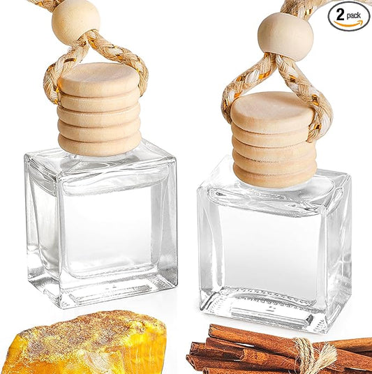 2- Pack Amber Sandalwood Car Air Freshener Hanging Long Lasting Car Scent Essential Oil Diffuser Car Perfume Inspired Fragrances for Men and Women by VUTOLLOSA