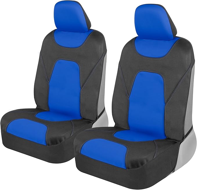 Motor Trend AquaShield Waterproof Front Seat Covers, Blue Seat Covers for Cars – Neoprene Front Car Seats Cover, SUV Seat Covers Protector - Car Interior Cover for Auto, Trucks, & Dog Owners