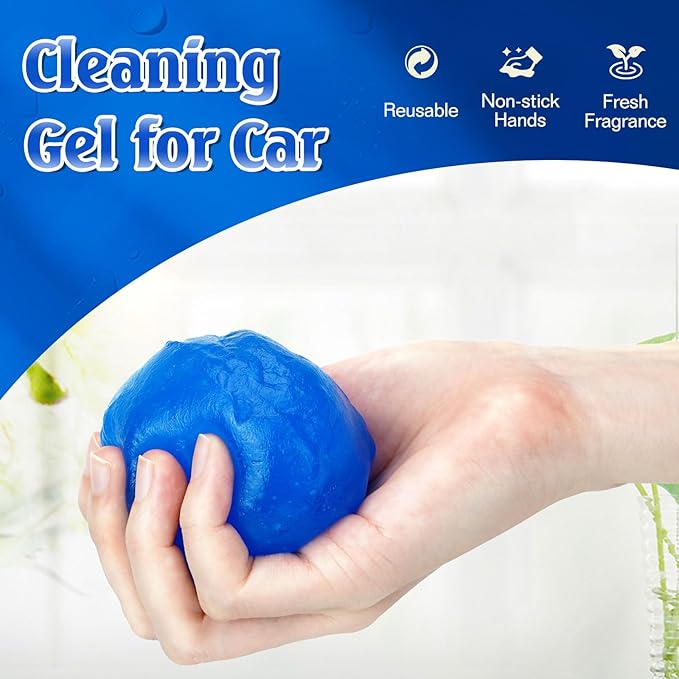 4 Pack Cleaning Gel, Car Putty Slime, Universal Auto Detailing Tools, Car Crevice Interior Cleaner Putty Gel, Cleaning Kit Dust Cleaning Mud for Car Vents, PC, Laptops, Cameras, Keyboard