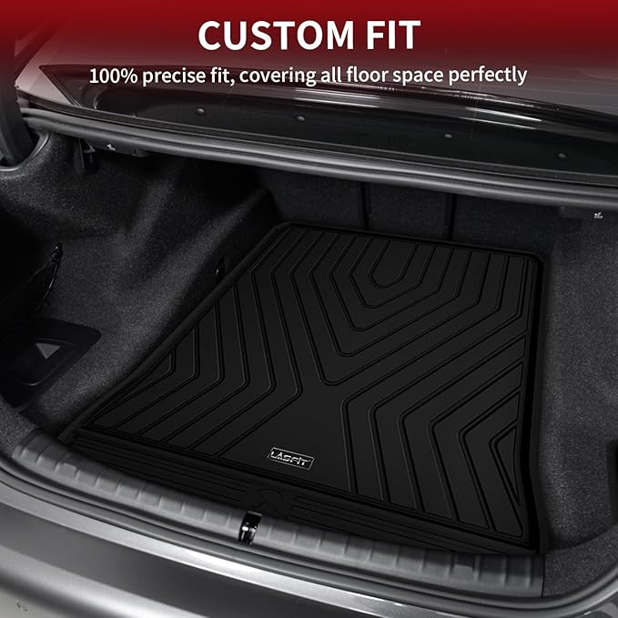 LASFIT Trunk Mats Fit for BMW 5 Series G30 2017 2018 2019 2020 2021 2022 2023, Custom Fit TPE All Weather Cargo Bed Liners for 530i 540i M550i 540d xDrive, Black