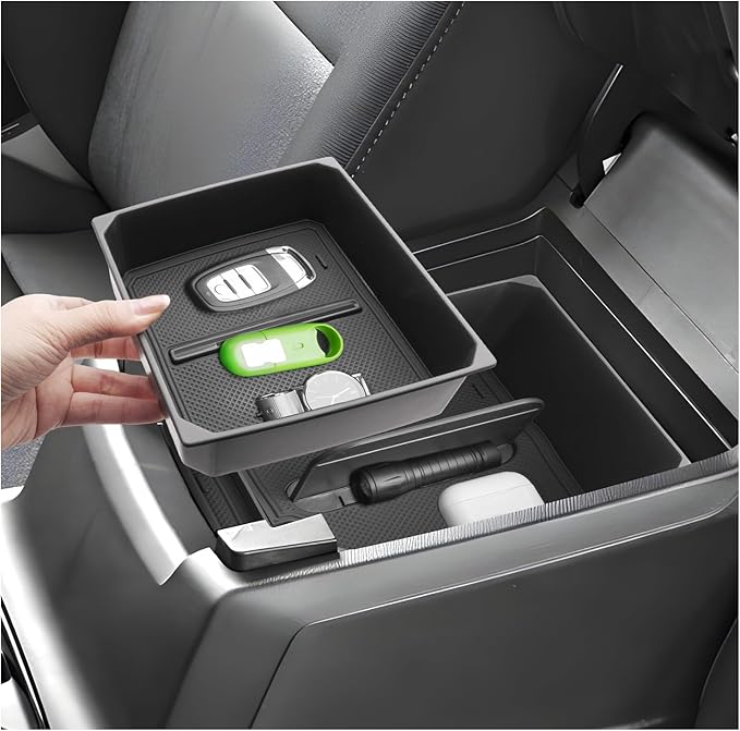 SXCY 2PCS for 2025 Chevy Colorado/GMC Canyon Center Console Organizer for Chevrolet Colorado Accessories 2023 2024 2025 Colorado Console Tray for 2025 Canyon Console Organizer(Double-Deck Design)