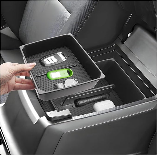 SXCY 2PCS for 2025 Chevy Colorado/GMC Canyon Center Console Organizer for Chevrolet Colorado Accessories 2023 2024 2025 Colorado Console Tray for 2025 Canyon Console Organizer(Double-Deck Design)