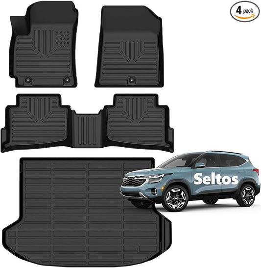 Accessories for Kia Seltos Floor Mats 2024 2025 2026 LX/S/EX/SX Turbo/X-Line All Weather Car Mat Cargo Liner