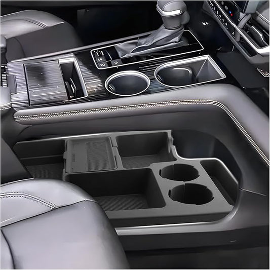 SXCY for 2025 Toyota Sienna Center Console Organizer for 2024 2025 Toyota Sienna Accessories Silicone Under Console Cupholder Tray for 2021-2024 2025 Sienna Under Console Storage[Not for Cool Box]