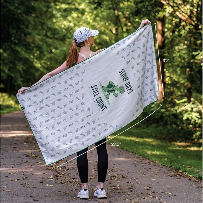 Sprints Athletic Running Towel, Full-Sized, Car Seat Cover - Moisture Wicking (Slow Days Still Count)