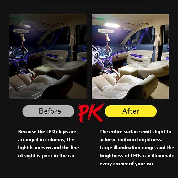 Interior Light Bar COB 108 SMD DC12-36V LED Strip Lights with ON/Off Switch for Camper Truck Van RV Trailer Boat Car Cargo Cabinet Lights with Double-Sided Tape/Screw 4-Pack White