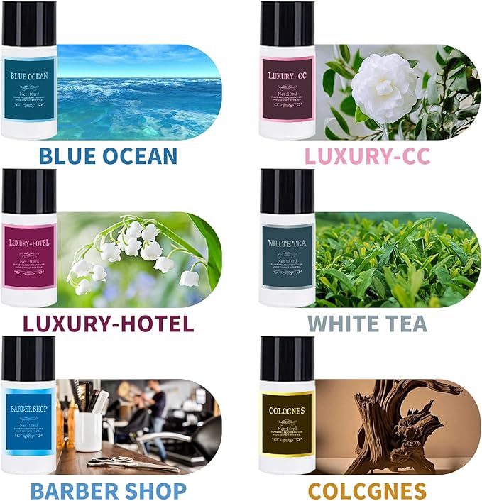 Car Air Freshener Refill Cologne Aromatherapy Oil 10 PCS, Essential Oils Mixed Fragrance Set for Car Diffusers (No Diffuser Included)