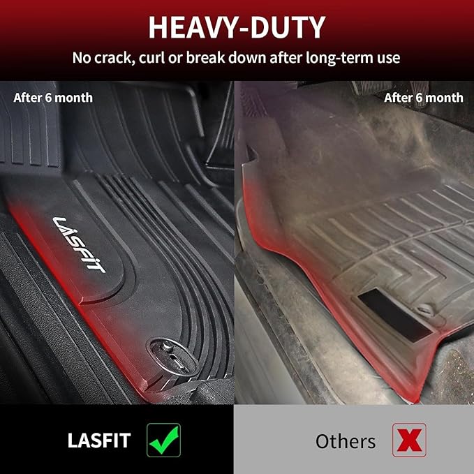 LASFIT Floor Mats for Hyundai Elantra 2025 2024 2023 2022 2021 (Only Fit Gas & Automatic) & Elantra N 2022-2025 (Only Fit Automatic) Custom Fit TPE All Weather Floor Liners Car Mats, Black