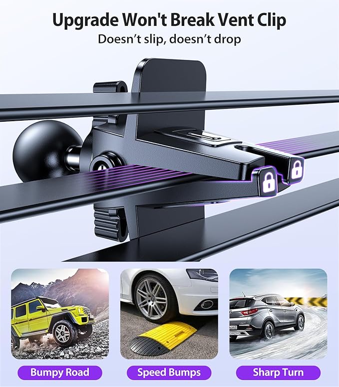VICSEED for MagSafe Car Mount [Upgraded Strongest Magnet Power] Magnetic Phone Holder for Car Vent 360 Adjustable Magnetic Phone Mount for iPhone 17 Pro Max 16 15 14 13 12 Plus Mini, Purple