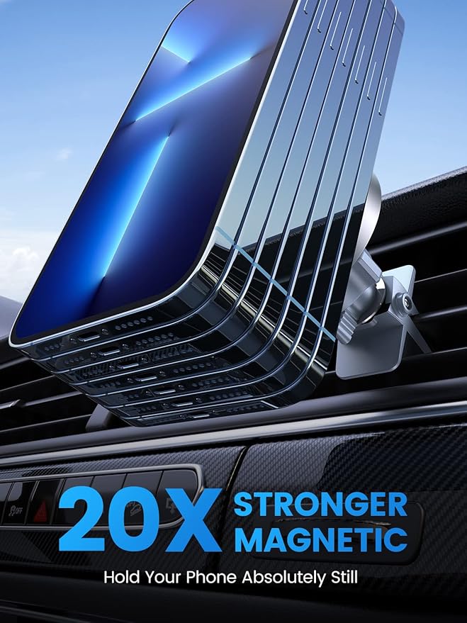 VICSEED for MagSafe Car Mount [Upgraded Strongest Magnet Power] Magnetic Phone Holder for Car Vent 360 Adjustable Magnetic Car Phone Holder Mount for iPhone 16 Pro Max 15 14 13 12 Plus Mini