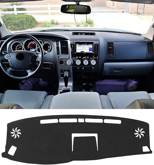 ZZEQYG Dash Cover Mat Compatible with Toyota Tundra 2007-2013 Accessories 2008-2017 Toyota Sequoia Dashboard Cover Mat Interior