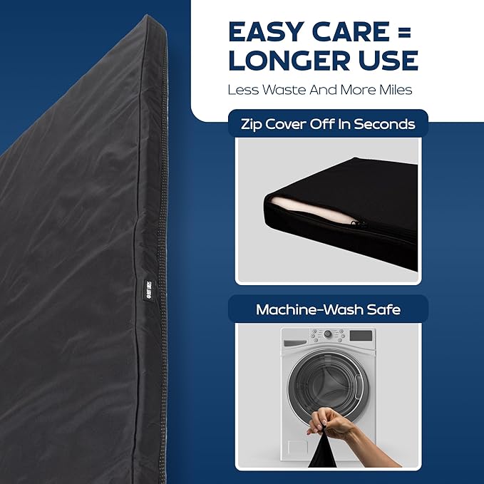 Ruff Liners Dog Bed for Car Back Seat, Medium Black – As Seen on Shark Tank – Fits Medium Seat Extender – Non-Slip Base, Waterproof Cover, Machine-Washable – Dog Mat for Car with Rebound Foam Comfort