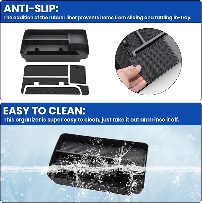 Autorder Center Console Dash Organizer for 2023-2026 Chevy Chevrolet Colorado Accessories Dashboard Insert Tray with Cellphone Holder Storage Box with Anti-Slip Mat