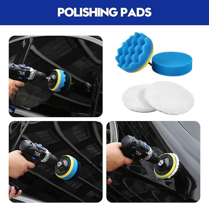29Pcs Car Detailing Kit, Car Detailing Brush Set, Car Wash Cleaning Kit, Car Detailing Brushes, Professional Car Care Kit for Interior Exterior Wheels, Blue
