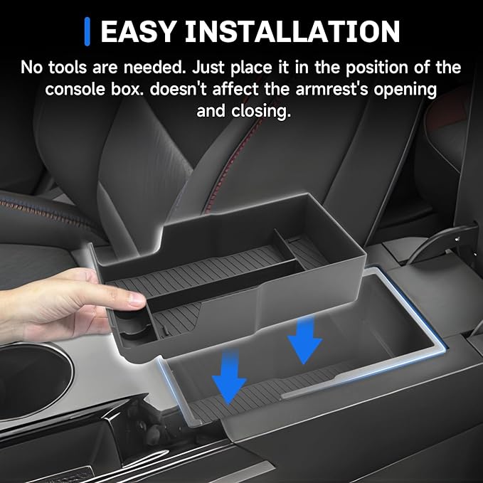 SXCY 2PCS for 2025 Chevy Equinox [Gas] Center Console Organizer for Chevrolet Equinox [Gas] Accessories 2025 Equinox Console Tray for 2025 Equinox Console Organizer(Double-Deck Design)