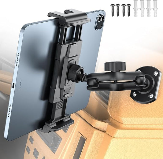 OHLPRO Tablet Holder for Car & Truck Dashboard Heavy Duty iPad Mount with Drill Base 360° Rotating Arm, Compatible with 5"-13" Tablets & Phones, Kindle, Ideal for Commercial Vehicles, Wall, Desk