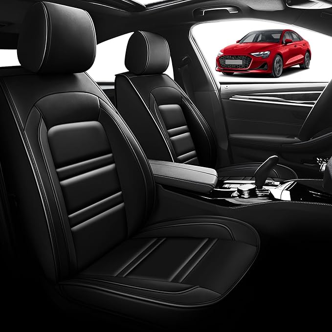 Seat Cover for Audi a3 2006-2025 | Car Seat Covers Front Seats, Waterproof Seat Protectors, Automotive Front Seat Covers (Front Seat, Black)