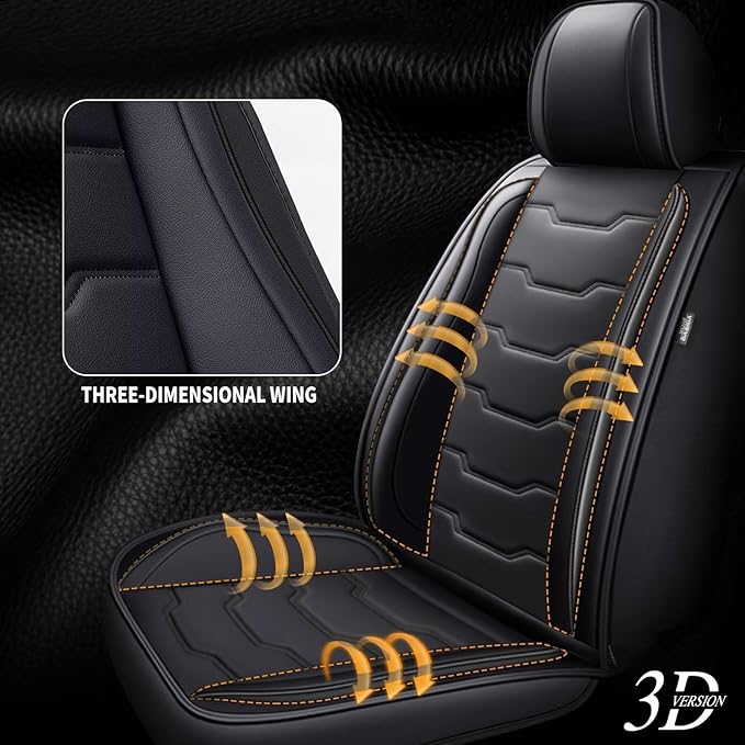 Seat Covers Fit for Toyota Highlander 2007-2024 2025 2026: Full Set Leather Car Seat Covers Waterproof Automotive Seat Cushions Covers (2 Row 5 Seats, Black)