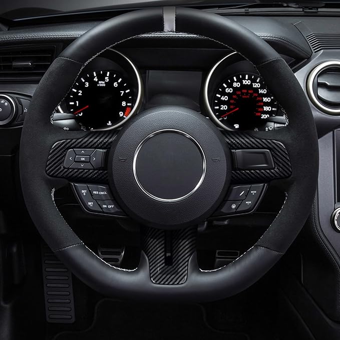 Youtaiche ABS Carbon Fiber Cover Trim Decoration for Ford Mustang 2015 2016 2017 2018 2019 2020 2021 2022 2023 Shelby GT350 2015-2020 GT500 2020-2022 Car Interior Accessories Sticker