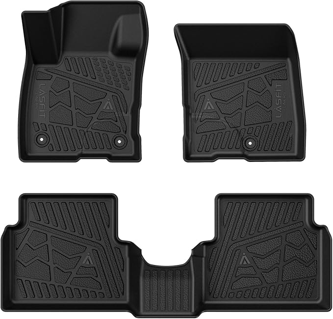 LASFIT Floor Mats for Ford Maverick 2022-2025 2026 (for Gasoline Models Only) All Weather Car Floor Pretoctor TPE Truck Liners for Ford Maverick Gas, 1st & 2nd Row Black