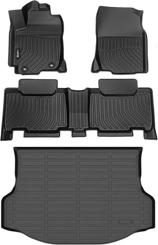 All Weather Floor Mats & Cargo Liner for RAV4 2013-2018 (Not for Hybrid or Prime) Custom Fit Full Set Accessories - Black