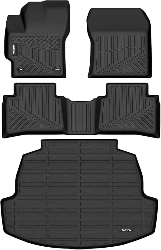 AIPOIL® Floor Mats & Cargo Liner Set for 2020-2024 2025 Toyota Corolla & Corolla Hybrid (Only Sedan) All Weather Protection TPE Anti-Slip Automotive Full Set Custom Car Mats Accessories - Black