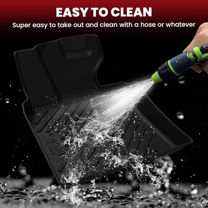 LASFIT Floor Mats for Toyota Camry 2018-2024 (Only Fit Hybrid), Custom Fit TPE All Weather Floor Liners for Camry 2018 2019 2020 2021 2022 2023 2024 1st & 2nd Row Car Mats, Black