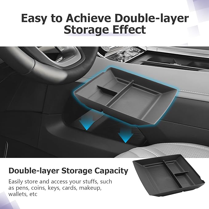 LUWU Lower Organizer Tray Compatible with 2025 2026 Armada SV/SL/Platinum Center Console Armrest Organizer Insert Tray 2025 2026 Armada Accessories Black