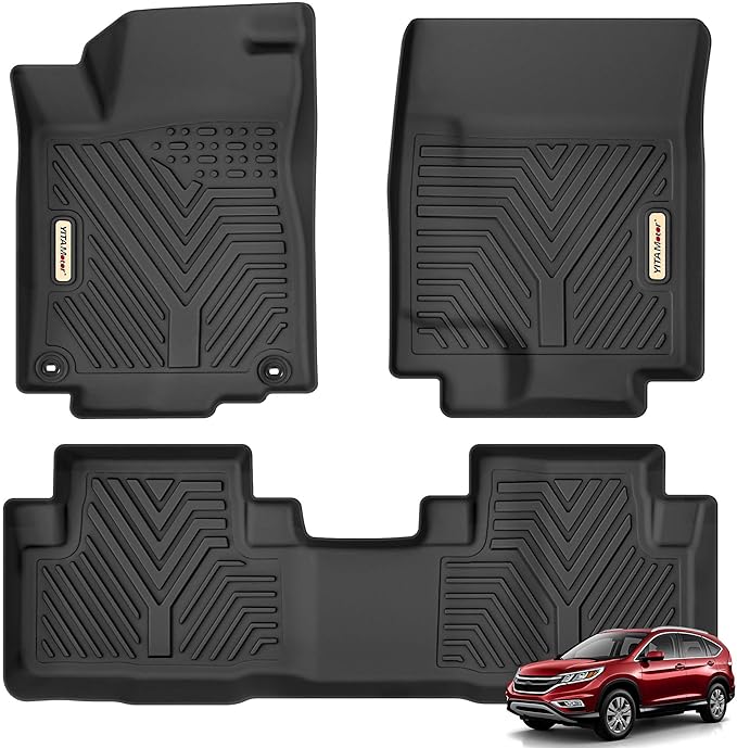 YITAMOTOR Floor Mats Compatible with 2012-2016 Honda CR-V, Black All-Weather Custom Fit Front 1st & 2nd Row Floor Liner Set