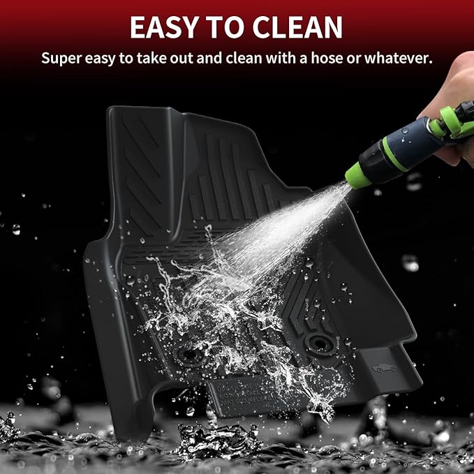 LASFIT Floor Mats for Toyota Tacoma 2024-2026 (Only Fit Hybrid) Double Cab, All Weather Floor Liner for Tacoma 2024 2025 2026 TPE Custom Fit Car Mats Front&Rear 2 Row Mats,Black