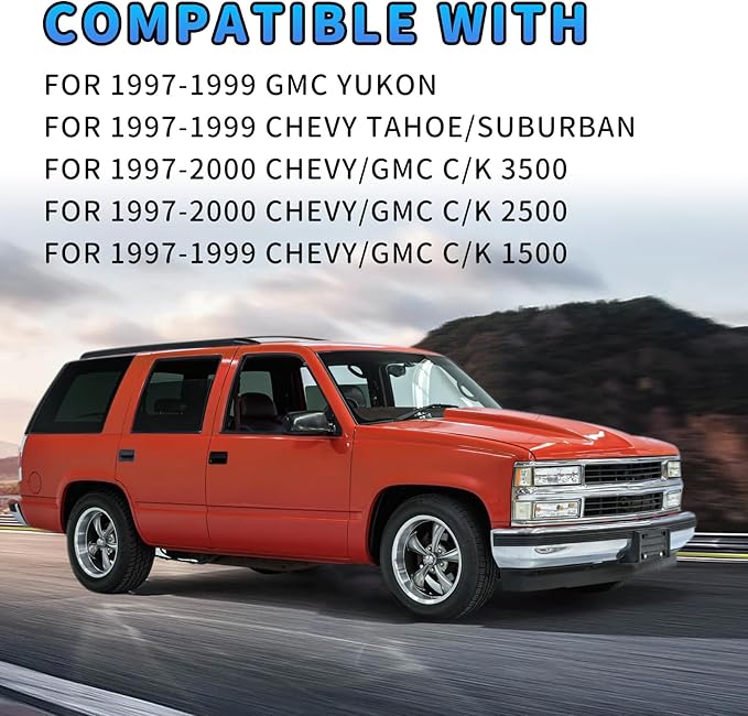 POSAID Dash Cover for 1997-2000 Chevy Chevrolet Silverado/GMC Sierra C1500 C2500 C3500 K1500 K2500 K3500, Dashboard Cover for 1997-1999 Chevy Tahoe/GMC Yukon, for 1999-2000 Cadillac Escalade, Black