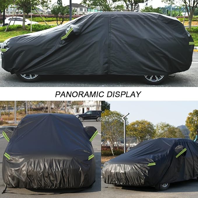 KouKou Waterproof SUV Car Cover Suitable for Chevy Equinox Chevrolet from 2005 to 2025, 7 Layers Windproof All Weather Waterproof Outdoor Cover Sun Rain UV Dust Snow Protection. Black