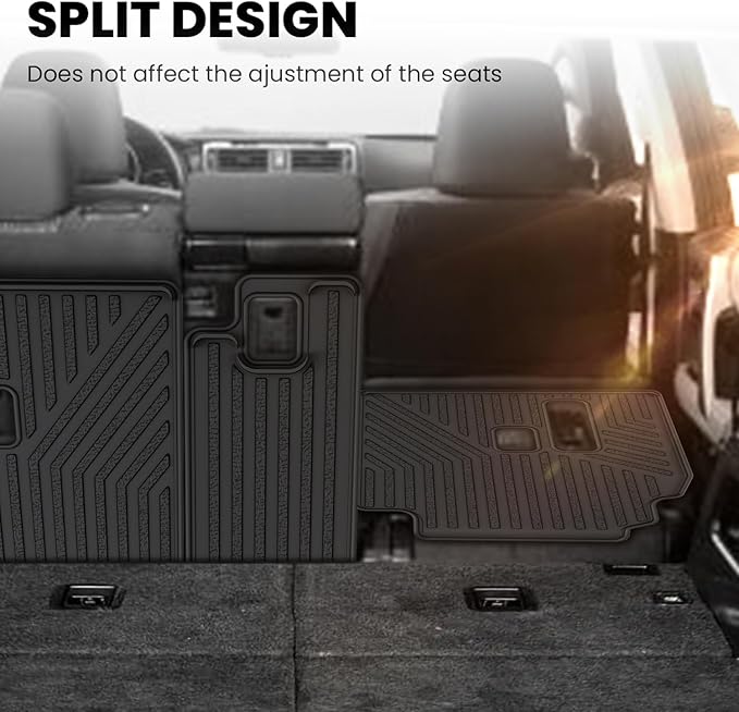 LASFIT Rear Seat Back Protector for Toyota 4Runner 2013-2024 7-Seats Back Cover (Not Fit 5 Seats) | Premium Extra Thick TPE Custom Fit Waterproof 4 Runner Second Row Back Seat Backrest Mat Liner