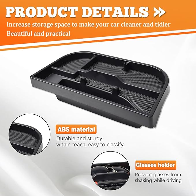 TACOBRO Interior Dashboard Storage Compatible with 2022-2025 Sierra/Silverado 1500 Accessories, 2024 2025 GMC Sierra/Chevy Silverado 2500HD/3500HD Dash Mounted Organizer Tissue Holder Tray