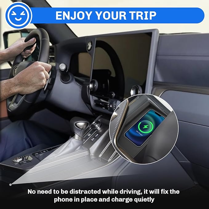 SXCY for 2024 2025 Lexus GX Accessories 2024 2025 GX550 Wireless Charging Protective Mats 2024 2025 GX Accessories Center Console Inserts Liner Anti-Slip Anti-Dust Waterproof Mats