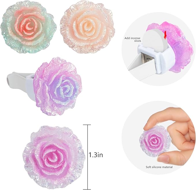 4PCS Flowers Car Smell Good Air Freshener Vent Clip for Women,Automotive Car Scents Vent Air Freshener for Vehicles,Auto Scent Air Fresheners for Cars