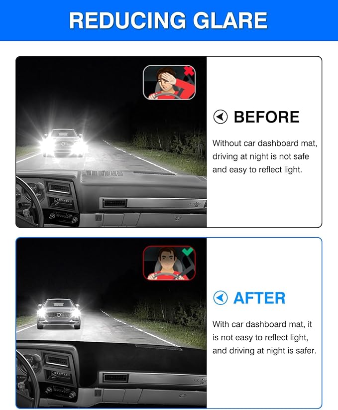 Autorder Dashboard Cover Mat Fit for 1973-1980 Chevy Chevrolet C10 C20 C30 K10 K20 K30 Suburban/1973-1978 GMC C15 C25 C35 K15 K25 K35 Accessories Dash Cover Flannel Sunshade Glare UV Rays Protector