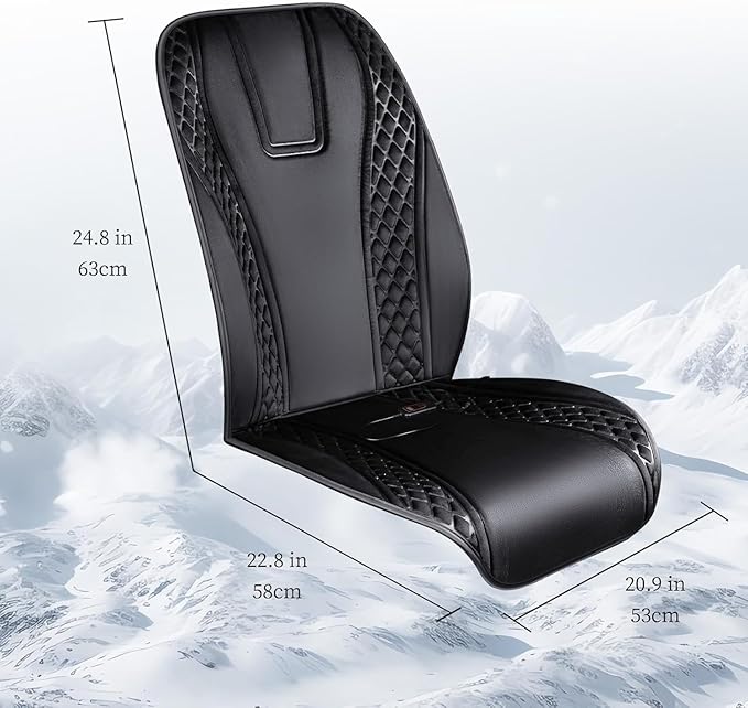 Winter Car Seat Cover Furry Seat Cushion for Car Driver or Passenger Seat Cushion Front Car Seat Covers for Full Back Universal Fit for Car SUV Truck Van, Black