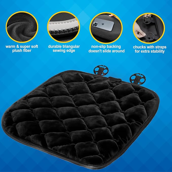 Winter Car Seat Cushion, Warm Seat Cover for Car Truck SUV Office Chair Outdoor, Chair Cushion Non-Slip Car Seat Pad (Winter, Plush)
