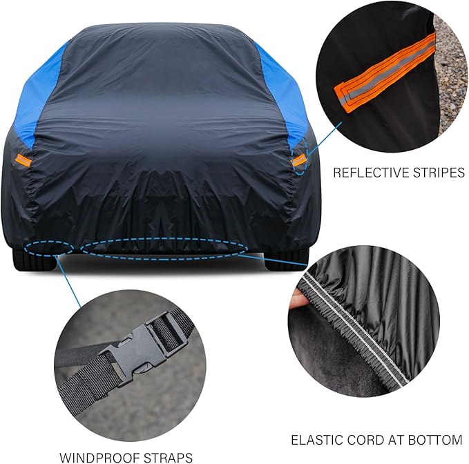 Tesla Car Cover Custom Fit Tesla X Waterproof All Weather, Lightweight Full Exterior Cover for Automobiles Outdoor Sun UV Rain Dust Snow Wind Protection.
