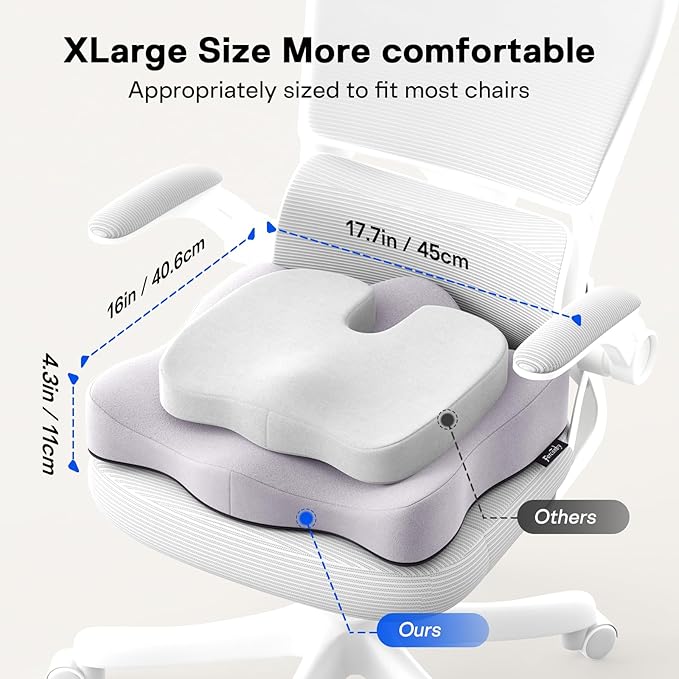 Seat Cushions for Office Chairs - Pressure Relief Seat Cushion - Car Seat Cushions for Pressure Relief, Tailbone Pain, Sciatica & Back Pain Relief for Office Chairs (Purple)