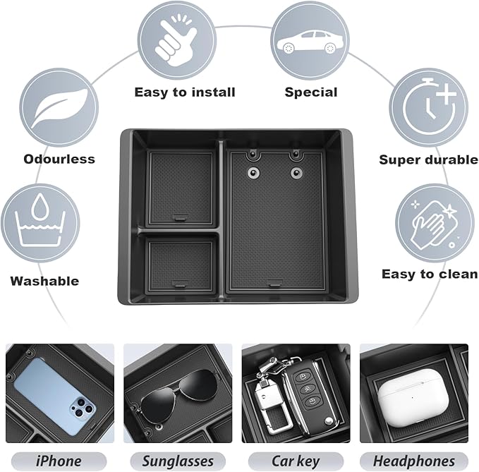 SKTU for 2025 2026 Nissan Armada Accessories Center Console Organizer for 2025 2026 Nissan Armada (SV/SL/Platinum/Pro-4X/Platinum Reserve) Console Tray Armada Middle Console Tray Durable