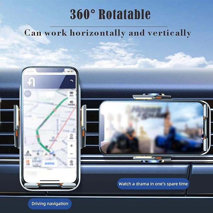 Wireless Car Charger Mount, 15W Fast Charging Auto Clamping Car Charger Holder for iPhone/Samsung for iPhone 16 15 14 13 12 11 Pro,Samsung Galaxy S25 S24 Ultra S23 S22 S21 S20