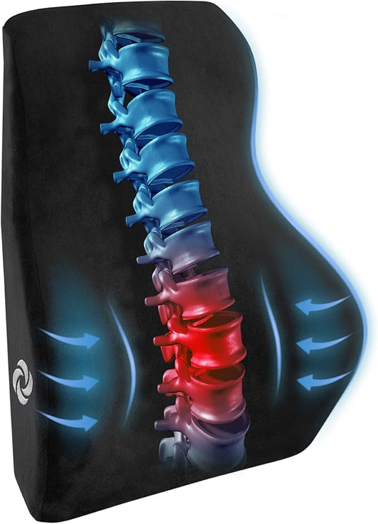 Samsonite Lumbar Support Pillow Mid and Lower Back– Office Chair Back Cushion, Gaming Chair, Desk Chair, Car Seat Lumbar, Work from Home Office Accessories, Black