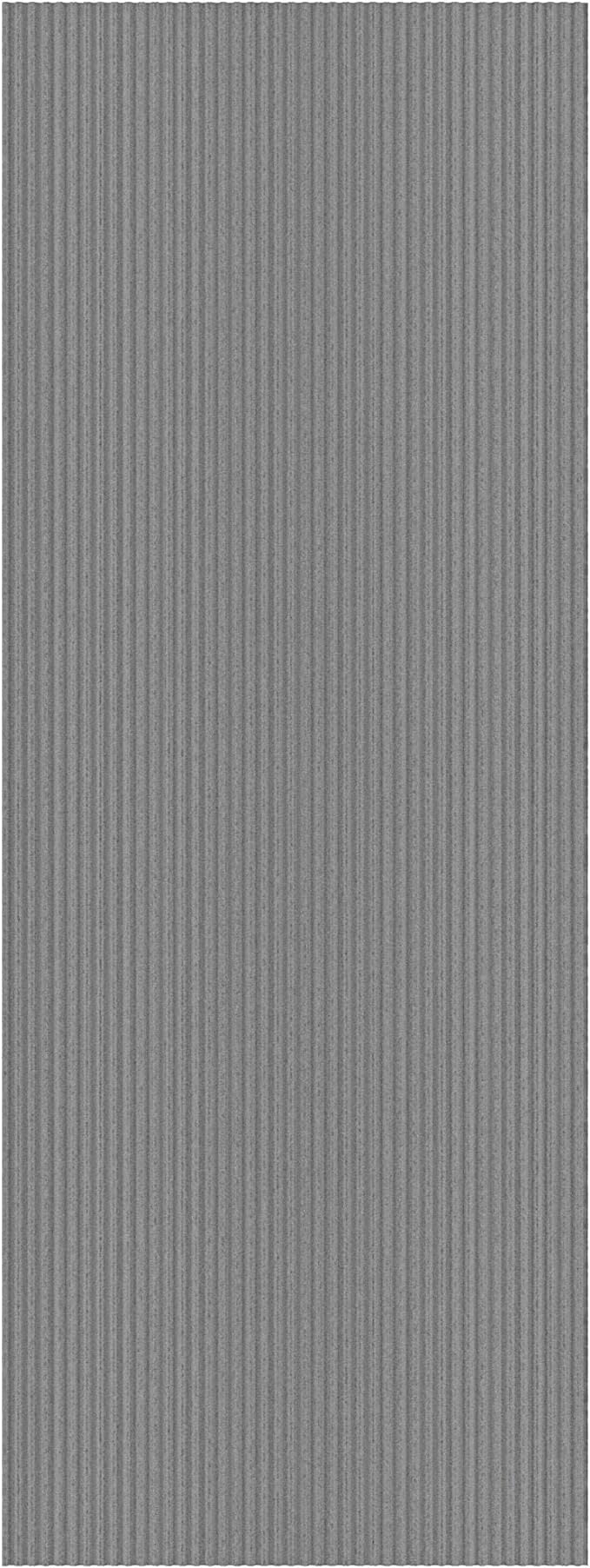 Ottomanson 3'11" x 8' Hallway Runner with Scraper Pile - Extra Durable Non-Slip Rug Mat for Indoor & Outdoor Use - Ideal for Kitchen, Entryway & Garage - High-Traffic Carpet, Gray