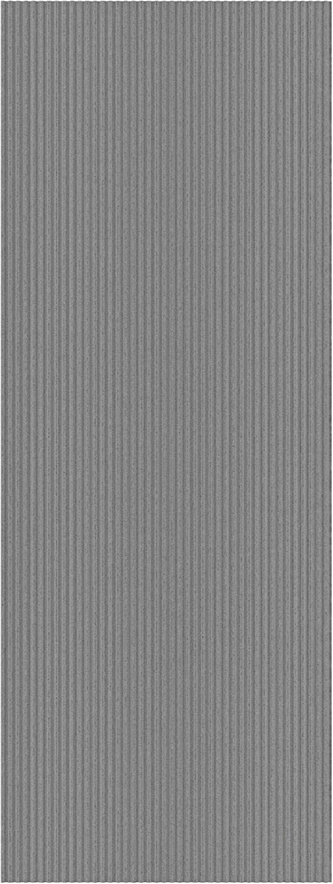 Ottomanson 4' x 6'6" Mud Mat Area Rug Scraper Carpet - Non-Slip, Dirt Trapping for Indoor & Outdoor Use - Ideal for Entryway, Garage, Kitchen, Patio & High-Traffic Areas, Gray