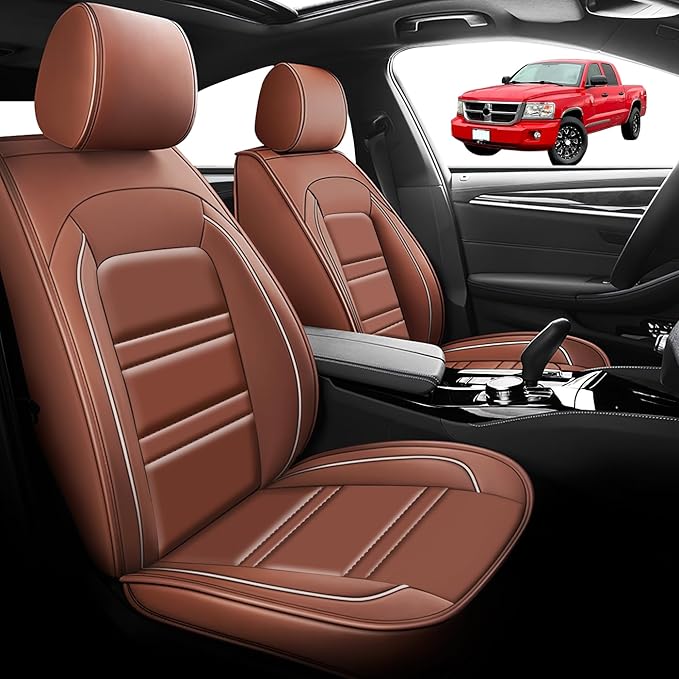 Seat Cover for Dodge Dakota 2000-2011 | Car Seat Covers Front Seats, Waterproof Seat Protectors, Automotive Front Seat Covers (Front Seat, Coffee)