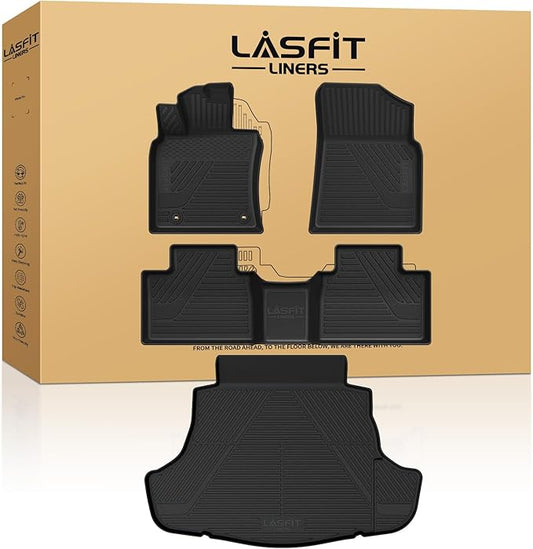 LASFIT Floor Mats&Trunk Mat for Toyota Camry 2025-2026 Hybrid/LE/SE/XLE/XSE, All Weather Custom Fit TPE Floor Liners for Camry 2025 Front & Rear Full Set Car Mats, Black.