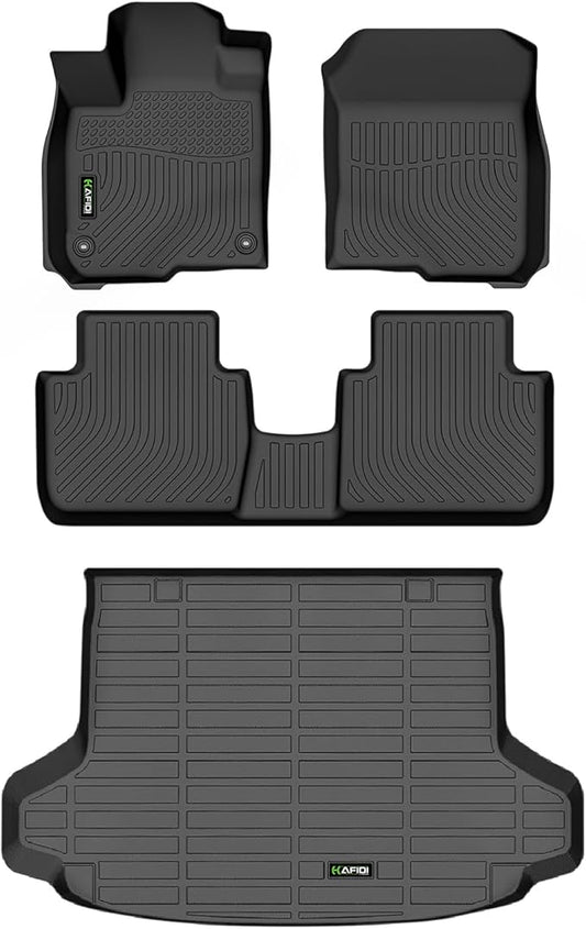 All Weather Car Floor Mats & Cargo Liner for Honda HR-V 2023 2024 2025 2026 /HR-V Hybrid 2023 2024 2025 2026 Custom Fit Full Set Accessories - Black