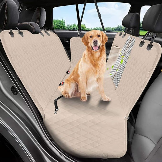 Victoper Dog Car Seat Cover, Heavy Durable Dog Seat Cover for Back Seat, 100% Waterproof Scratch Proof Nonslip Dog Hammock for Car with Side Flap, Pet Back Seat Covers Large 60" W x 64" L
